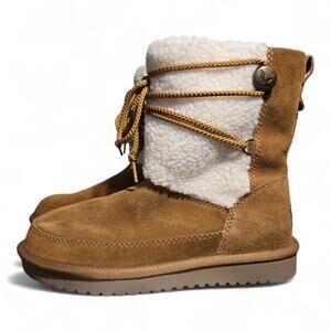 Koolaburra by UGG Tynlee Chestnut Suede Shearling Boots Women’s Size 8 Winter